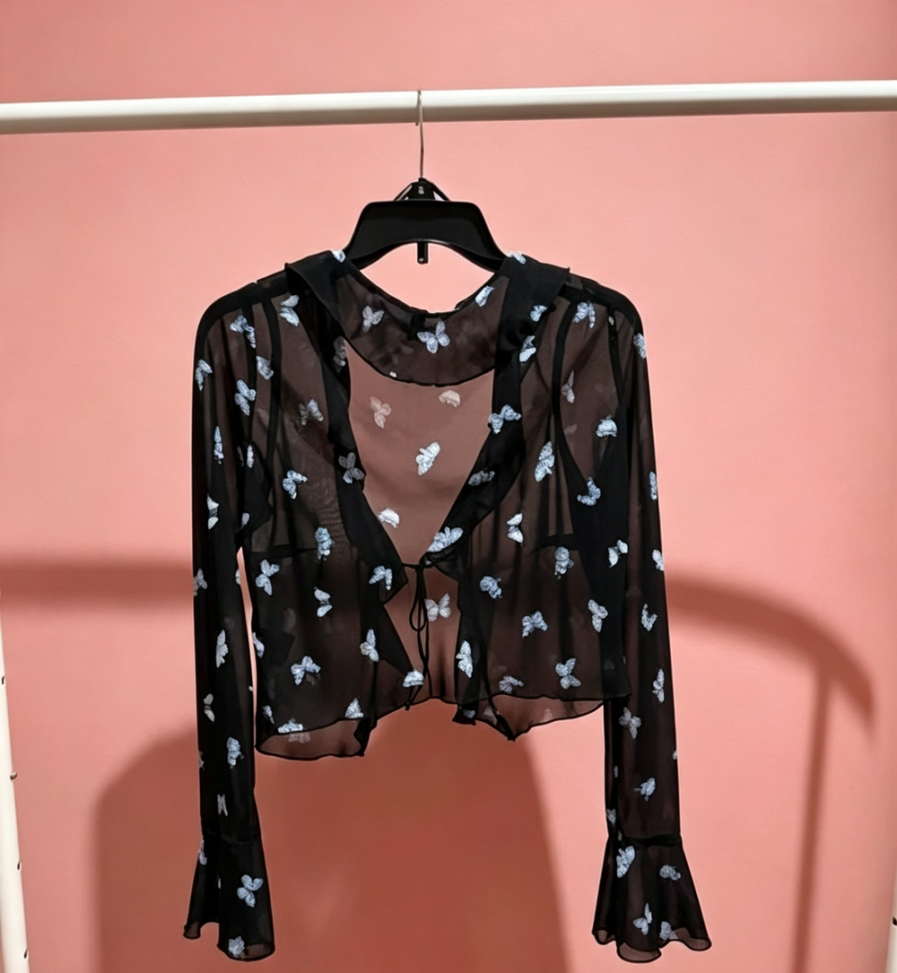 H&M Sheer Butterfly Outer Top